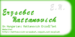 erzsebet mattanovich business card